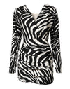 Dolce & Gabbana Black White Zebra Silk Sheath Mini Dress