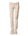 Dolce & Gabbana Beige Low Waist Cotton Slim Fit Denim Trousers Jeans