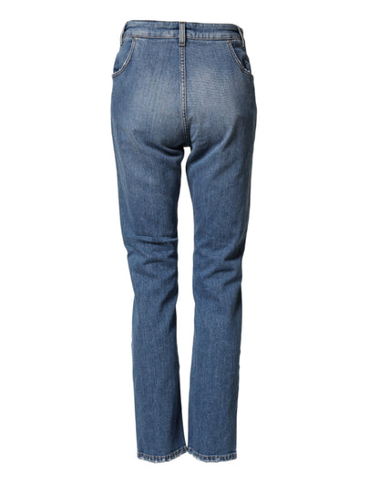 Dolce & Gabbana Blue Distressed Washed Cotton Denim Jeans