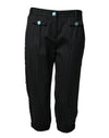 Dolce & Gabbana Black Wool Stripes Cropped Trouser Pants