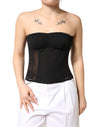 Dolce & Gabbana Black Silk Lace Bustier Corset Strapless Top