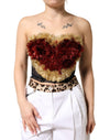 Dolce & Gabbana Black Gold Heart Bustier Corset Tinsel Top