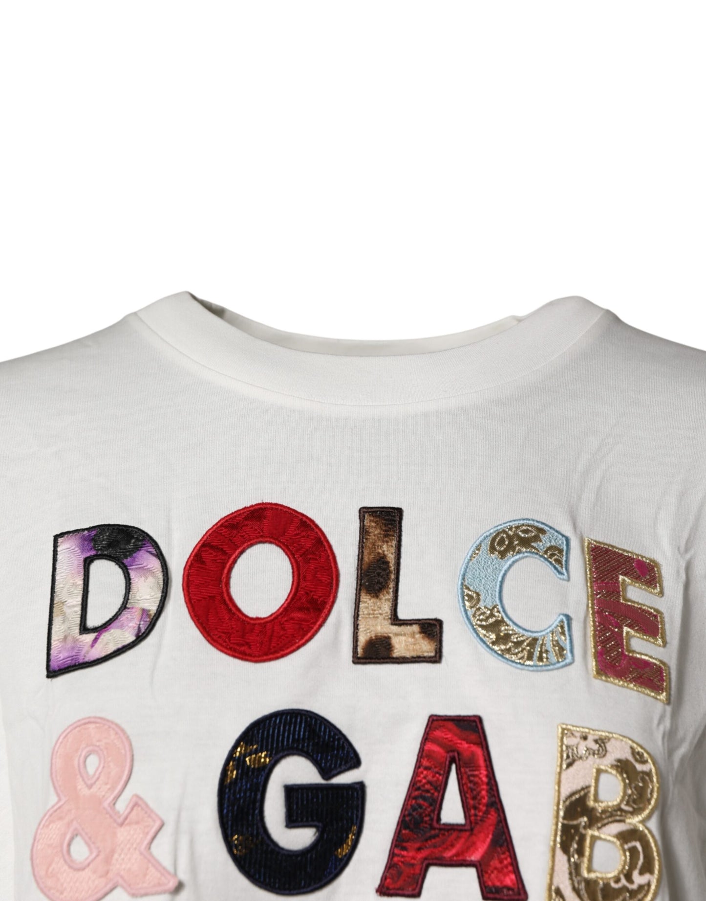 Dolce & Gabbana White Logo Crew Neck Short Sleeves T-shirt