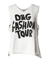 Dolce & Gabbana White Graphic CrewNeck Sleeveless Tank T-shirt