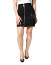 Dolce & Gabbana Black Polyester Zipper High Waist Mini Skirt