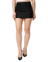 Dolce & Gabbana Black Cotton Pencil Cut High Waist Mini Skirt