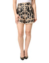 Dolce & Gabbana Beige Leopard Nylon Bermuda Mini Shorts
