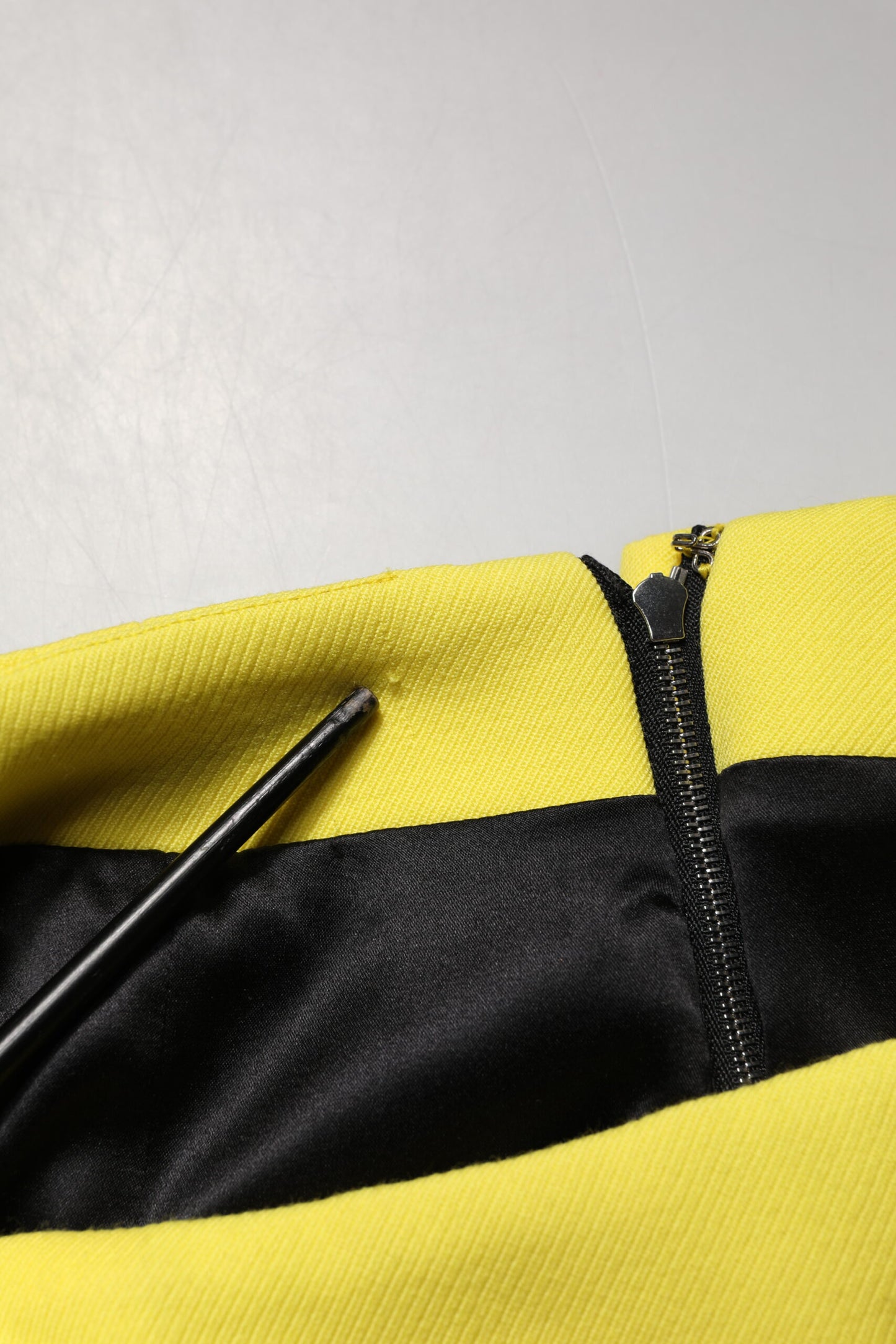 Dolce & Gabbana Yellow Wool Buttoned High Waist Mini Skirt