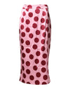 Dolce & Gabbana Pink Polka Dot Silk Pencil Cut Midi Skirt