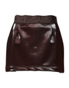 Dolce & Gabbana Dark Brown Cotton Fitted High Waist Mini Skirt