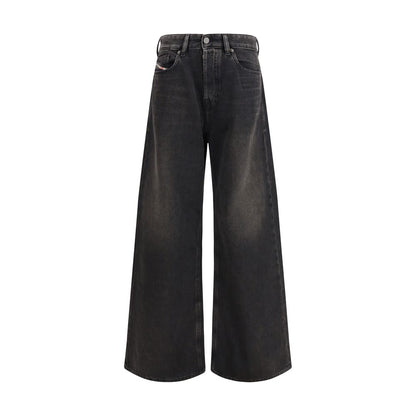 Diesel Sorte Bomulds Relaxed Fit Jeans