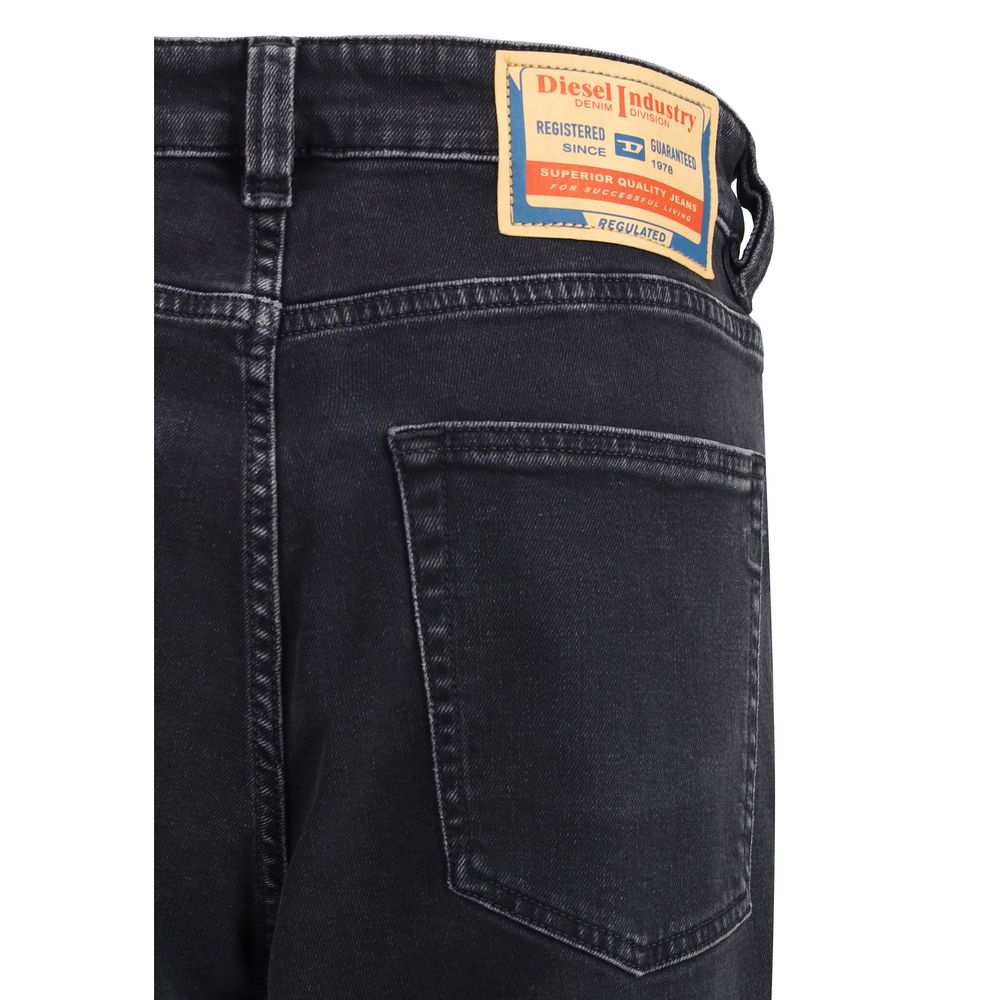 Diesel Sorte Bomulds Relaxed Fit Jeans