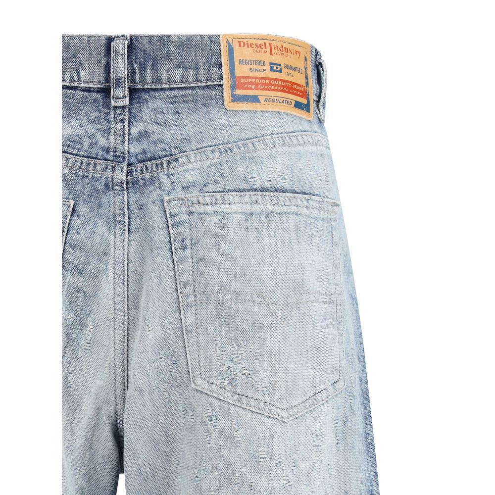 Diesel Blå Bomuld Jeans med Lige Ben