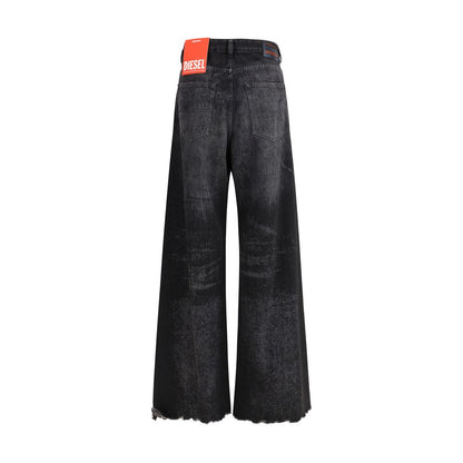 Diesel Sorte Bomulds Relaxed Fit Jeans