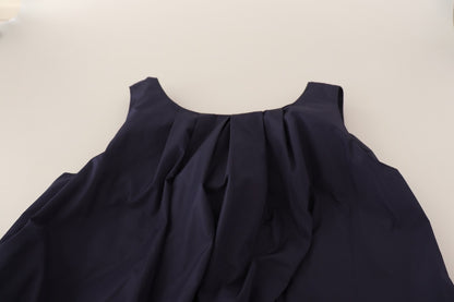 P.A.R.O.S.H. Navy Blue Sleeveless Round Neck Mermaid Long Dress