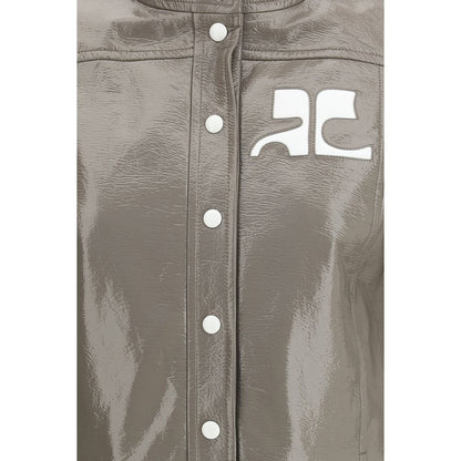 Courrèges Gray Cotton Full-Length Jacket