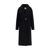 Max Mara Black Fleece Wool Coat