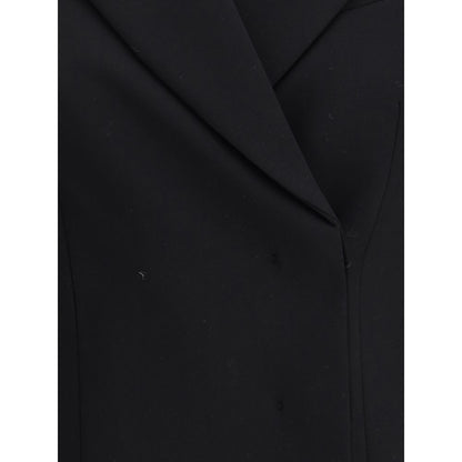 Max Mara Black Fleece Wool Coat