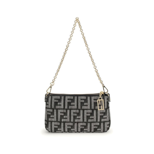Fendi Blue Cotton Clutch Bag