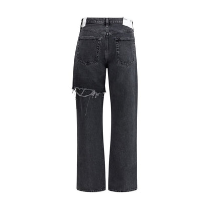 Agolde Black Recycled Cotton Straight-Leg Jeans