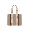 Chloé Beige Linen Shoulder Bag