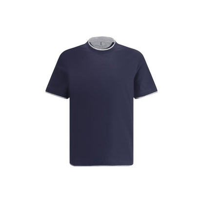 Brunello Cucinelli Blue Cotton T-Shirt