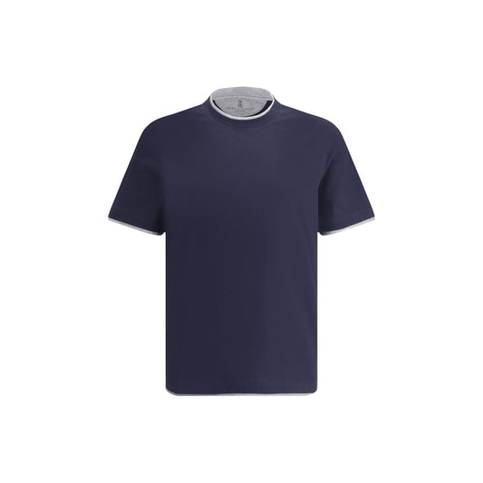 Brunello Cucinelli Blue Cotton T-Shirt