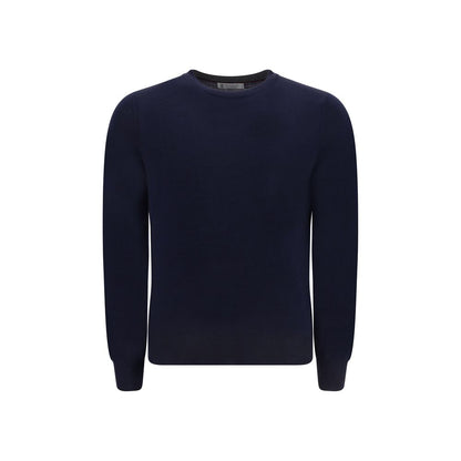 Brunello Cucinelli Blue Fleece Wool Sweatshirt