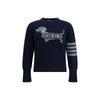 Thom Browne Blue Fleece Wool Sweatshirt