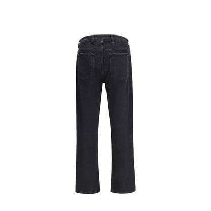 Represent Black Cotton Straight-Leg Jeans