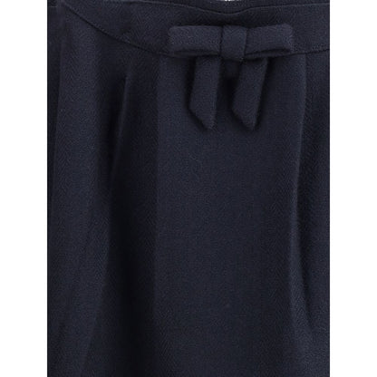 Prada Blue Fleece Wool Midi Skirt