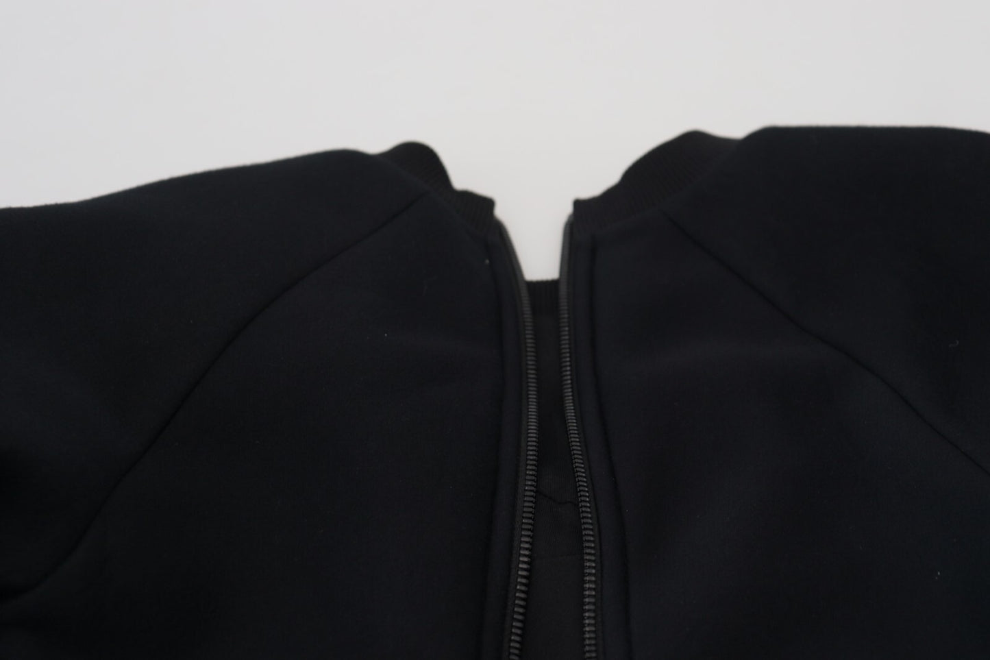 Philosophy Black Cropped Zipper Back Sweatshirt Sweater