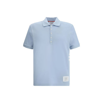 Thom Browne Light Blue Cotton Polo Shirt