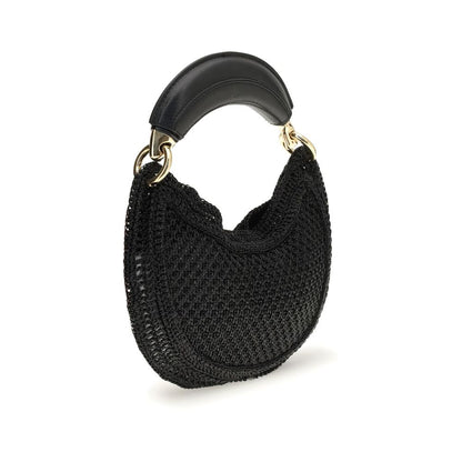 Chloé Black Raffia Shoulder Bag