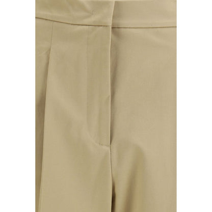 Max Mara Beige Cotton Cropped Pants