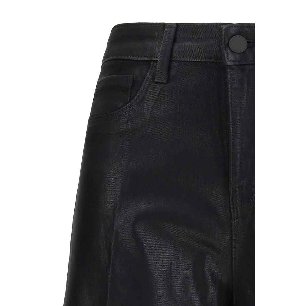 L'Agence Black Cotton High-Waisted Jean