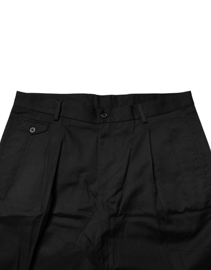 Dolce & Gabbana Black Cotton Stretch Mid Wasit Bermuda Shorts