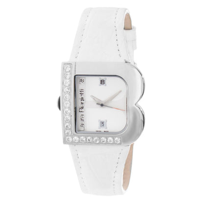 Laura Biagiotti White Leather Dress Watch