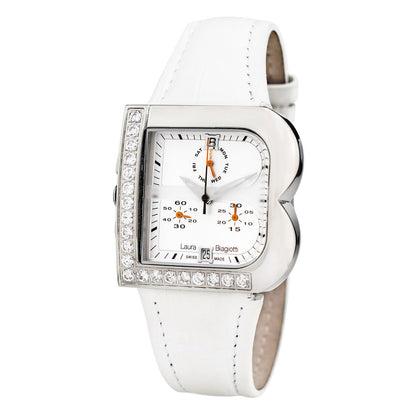 Laura Biagiotti White Leather Dress Watch