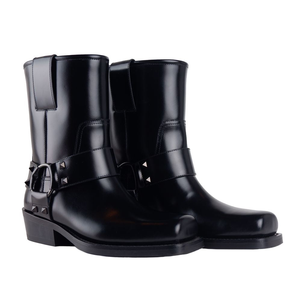 Valentino Garavani Nero Calfskin Women Ankle Boot