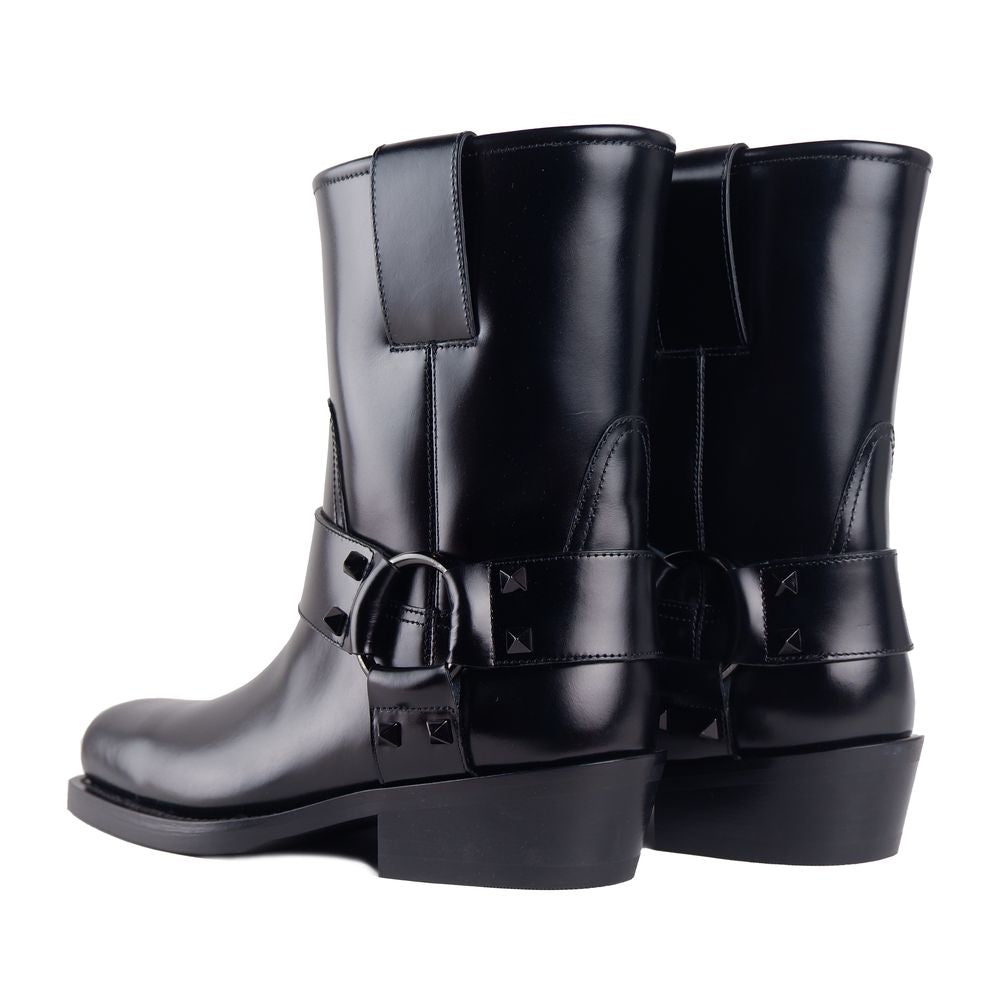 Valentino Garavani Nero Calfskin Women Ankle Boot