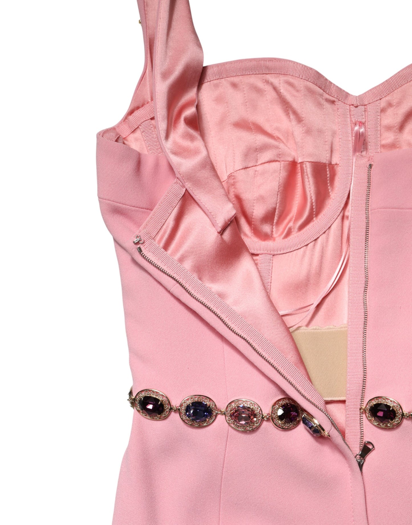 Dolce & Gabbana Pink Embellished Sheath Mermaid Gown Dress