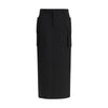 Rick Owens Black Fleece Wool Midi Skirt