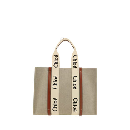 Chloé Beige Linen Shoulder Bag