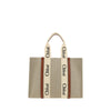 Chloé Beige Linen Shoulder Bag
