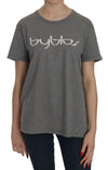BYBLOS Cotton Grey Short Sleeve Round Neck Top T-shirt Blouse