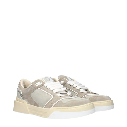 Dolce & Gabbana Beige Leather Low Top Sneakers