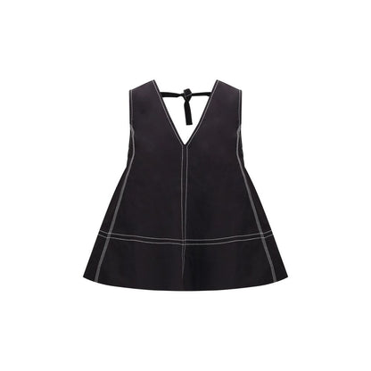 Ganni Black Elastane Top