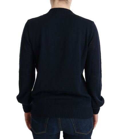 Costume National Blue V-Neck Lightweight Jumper Sweater