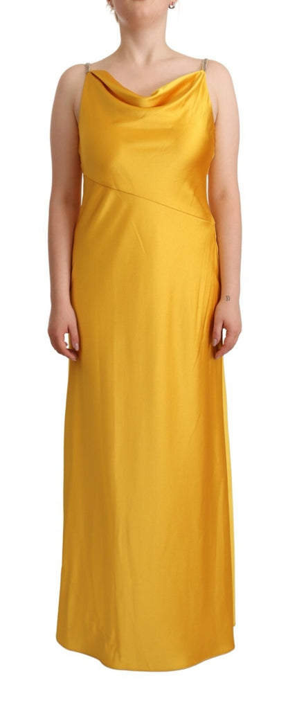 Ralph Lauren Yellow Sheath Sleeveless Long Gown Women Dress